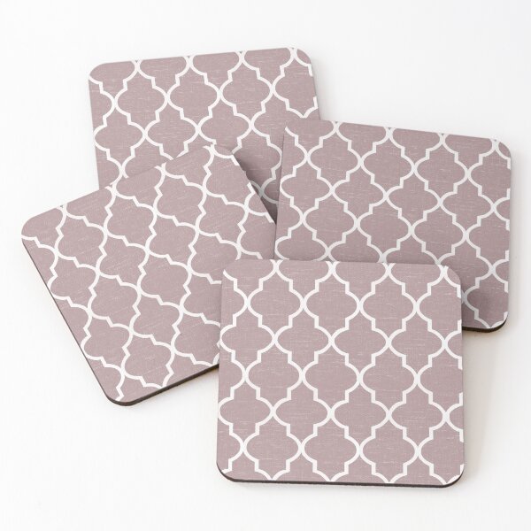 Item preview, Dusty Woodrose pink white quatrefoil designed and sold by coverinlove.
