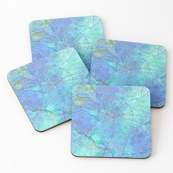 Item preview, Manchester England Street Map Blue Lagoon designed and sold by IvonDesign.