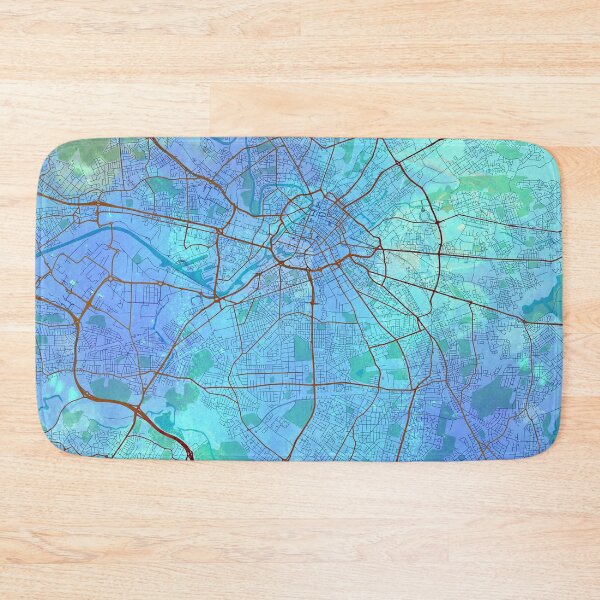Item preview, Manchester England Street Map Blue Lagoon designed and sold by IvonDesign.