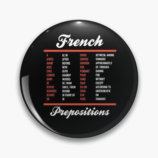 Item preview, French Prepositions - French Language Cheatsheet designed and sold by HiddenVerb.