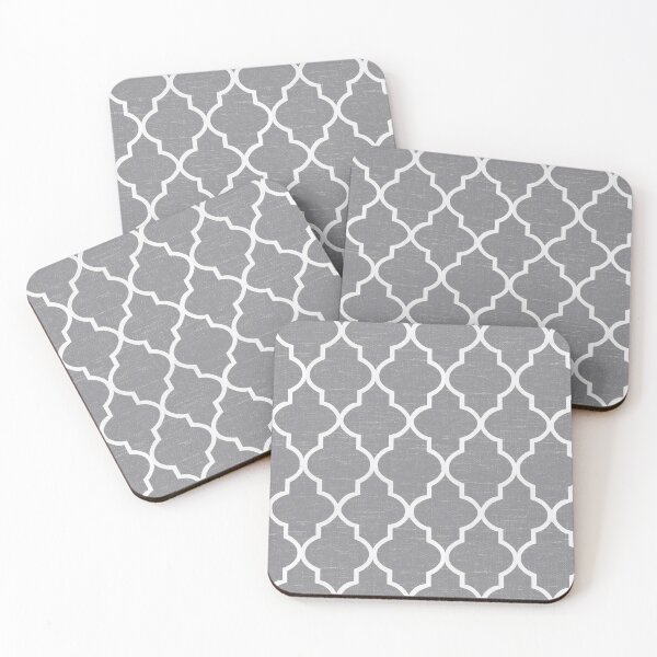 Item preview, Light Sharkskin grey white quatrefoil designed and sold by coverinlove.