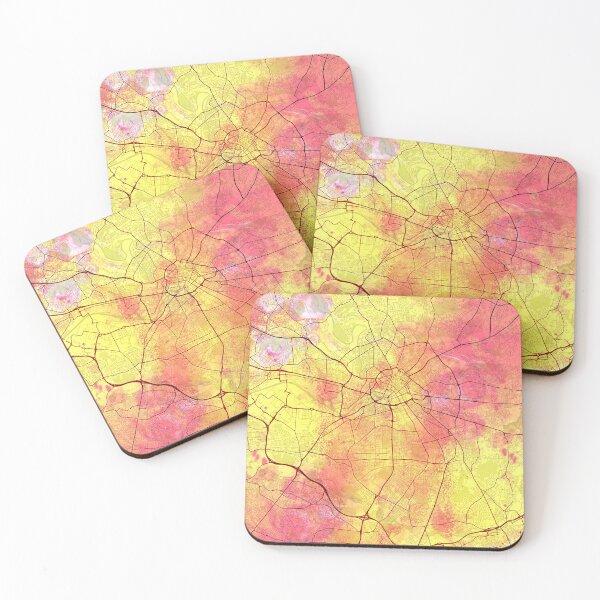 Item preview, Manchester England Street Map Yellow Pink designed and sold by IvonDesign.