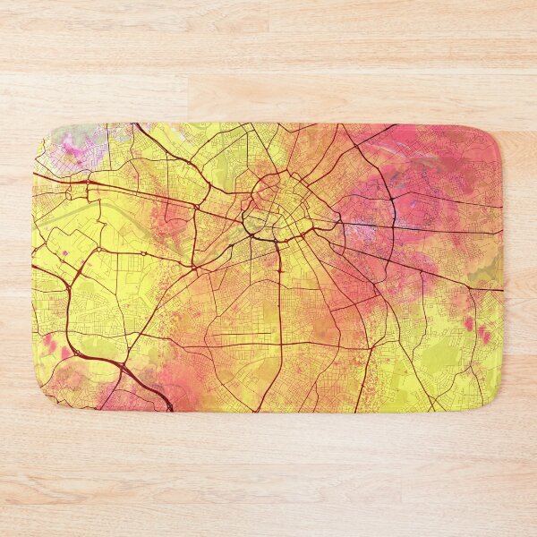 Item preview, Manchester England Street Map Yellow Pink designed and sold by IvonDesign.