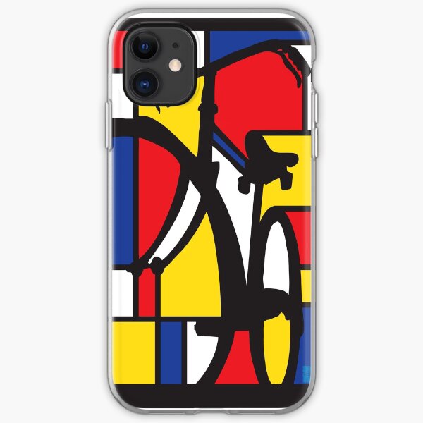 Mondrian Bicycle art iPhone Soft Case