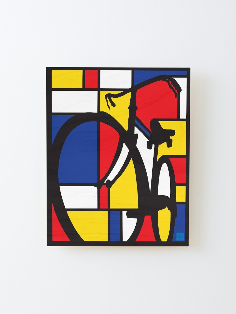Alternate view of Mondrian Bicycle art Mounted Print