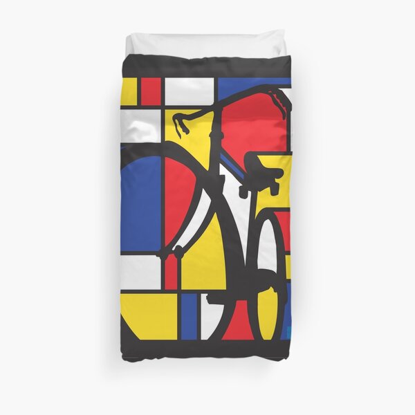 Mondrian Bicycle art Duvet Cover