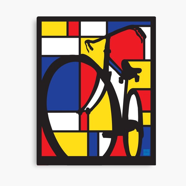 Mondrian Fahrradkunst Leinwanddruck