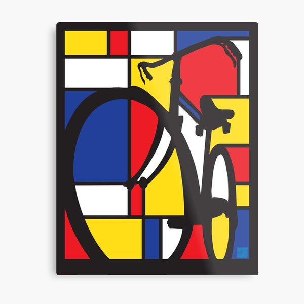 Mondrian Bicycle art Metal Print