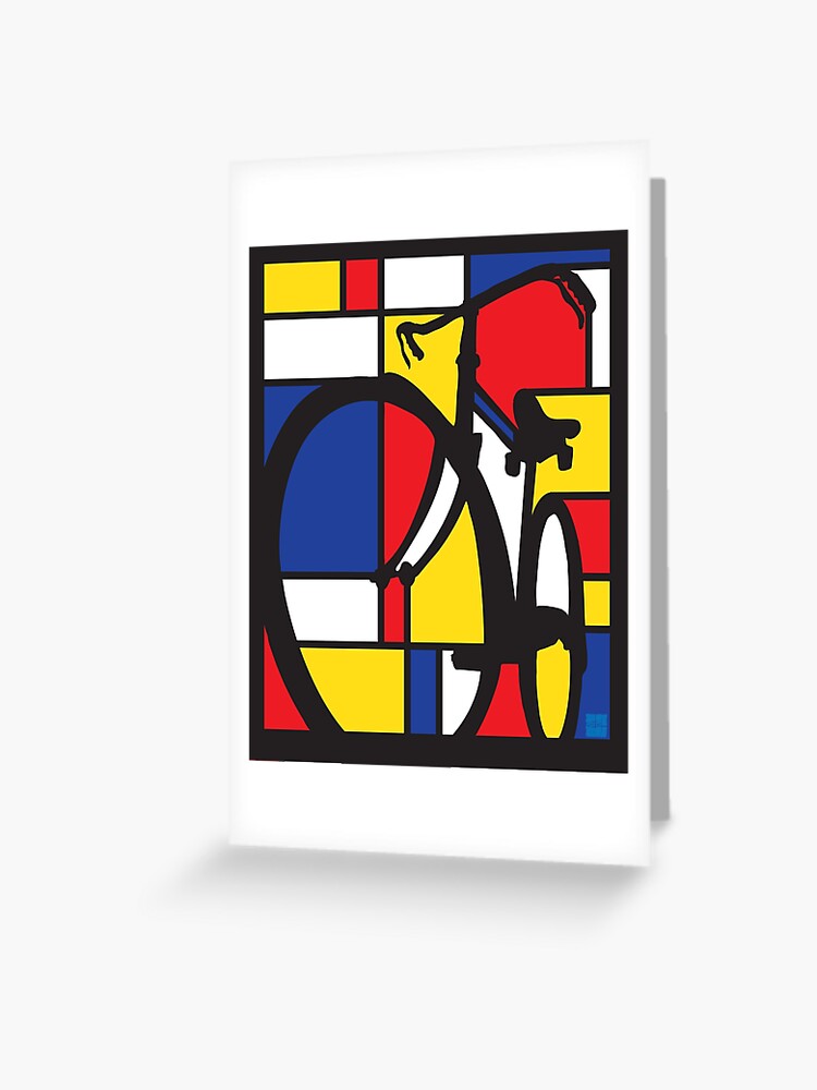 Mondrian Bicycle art Greeting Card for Sale by SFDesignstudio