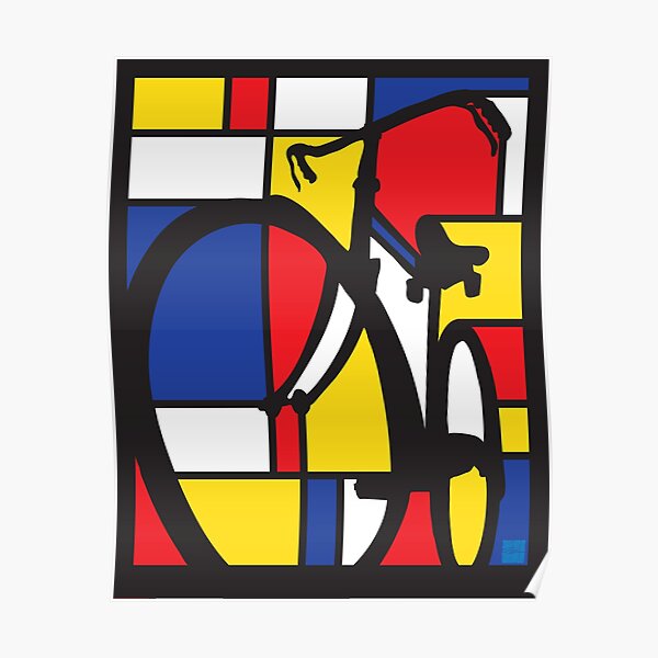 Mondrian Bicycle art Poster