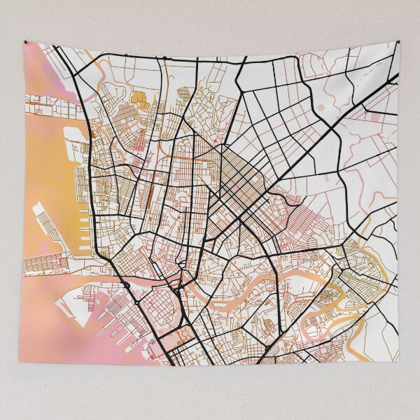 Item preview, Manila Philippines Watercolor Street Map Color designed and sold by IvonDesign.