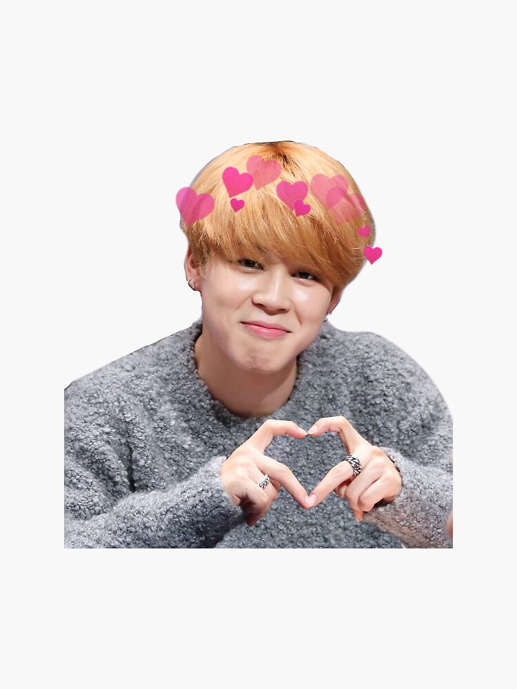 bts jimin cute heart sticker sticker by dottidoti
