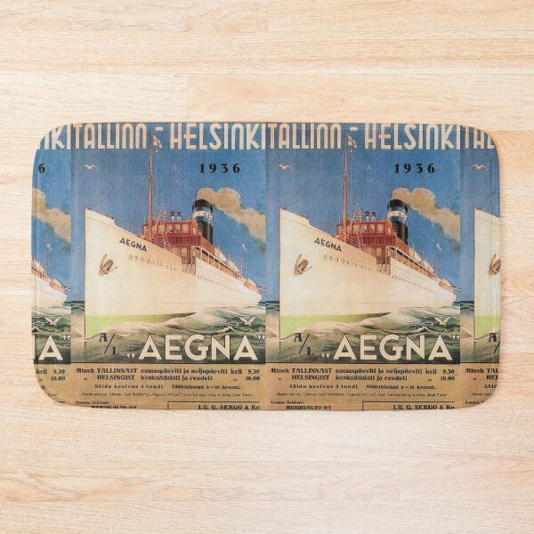 Item preview, Talinn Helsinki vintage travel poster designed and sold by stickart-marek.