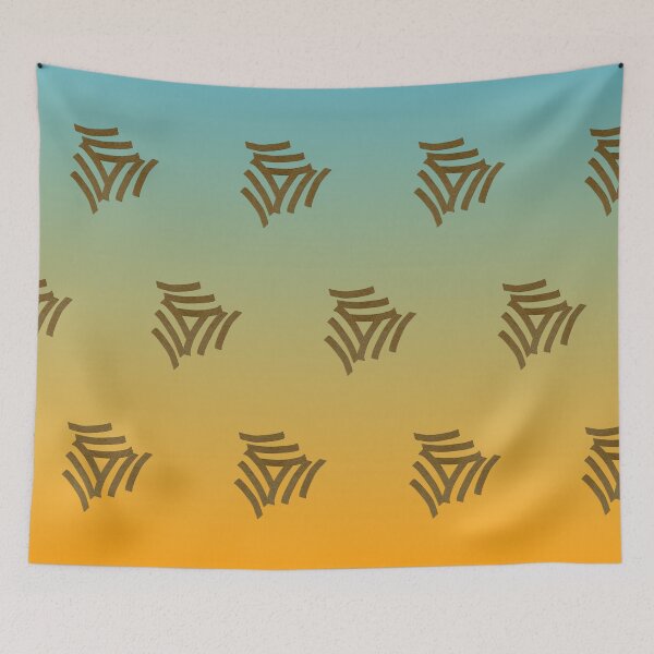 Item preview, Bronze motifs on aqua to sunshine gradient background  designed and sold by PetaJaneHome.