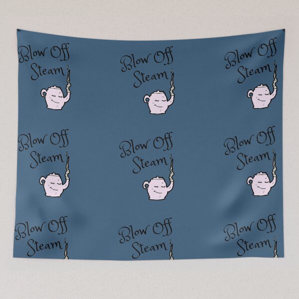 Item preview, Blow Off Steam on Orchid Blue Background designed and sold by Amalzaki.