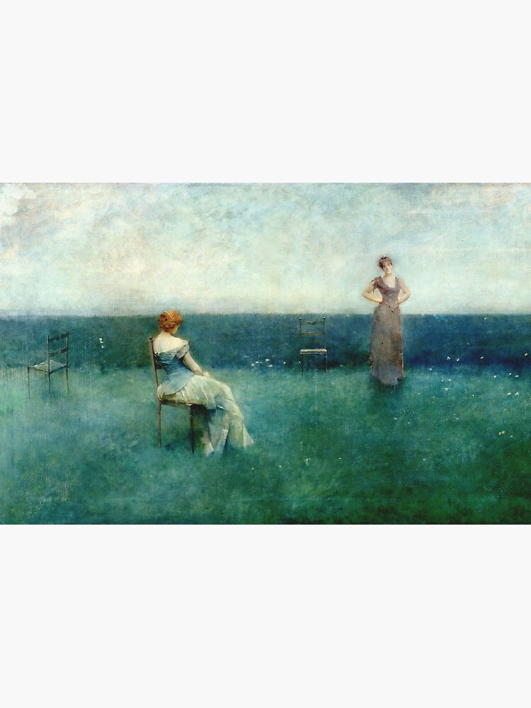 Thomas Wilmer Dewing,Summer,Riverside women fishing,large wall 2024 art,framed wall art,canvas wall art,large canvas,M5050