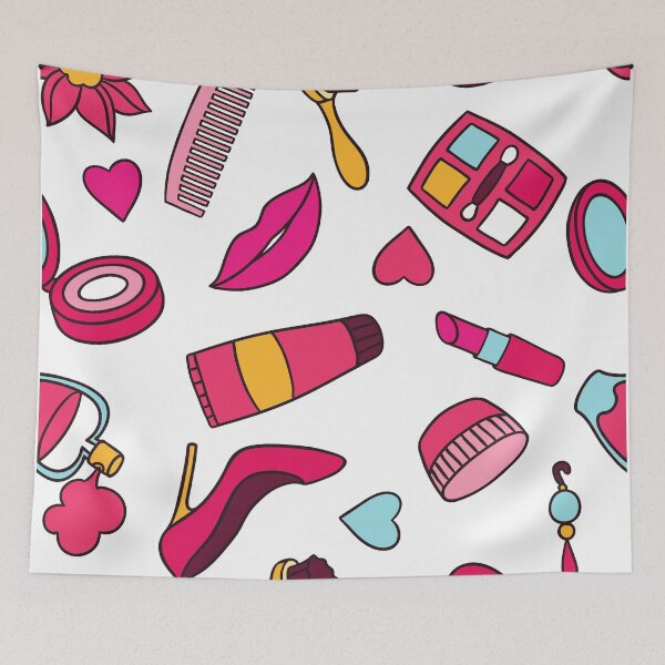 Item preview, Pink Make Up and Shoes Background Patterns designed and sold by ItsNikkiArts.