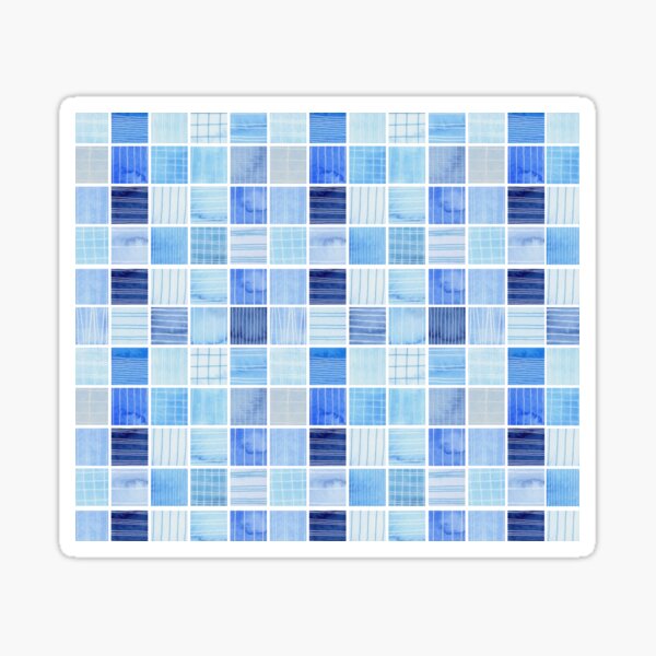 Blue Textured Squares on a White Background Sticker