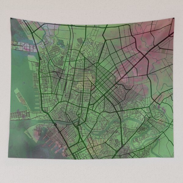 Aperçu de l'œuvre Plan de ville aquarelle de Manille aux Philippines Planète verte créée et vendue par IvonDesign.
