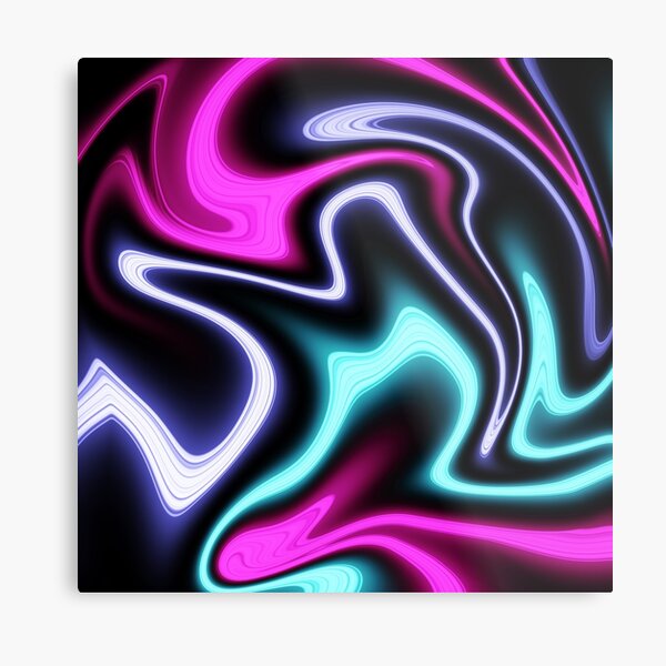 Neon pour Metal Print