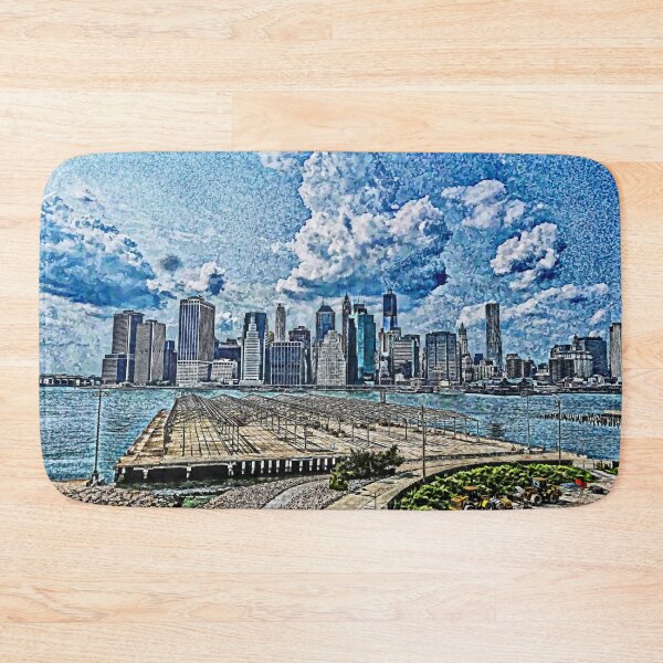 Item preview, New York Pop Art - Lower Manhattan skyline from Brooklyn Heights Promenade in New York City, USA. designed and sold by r-silver.
