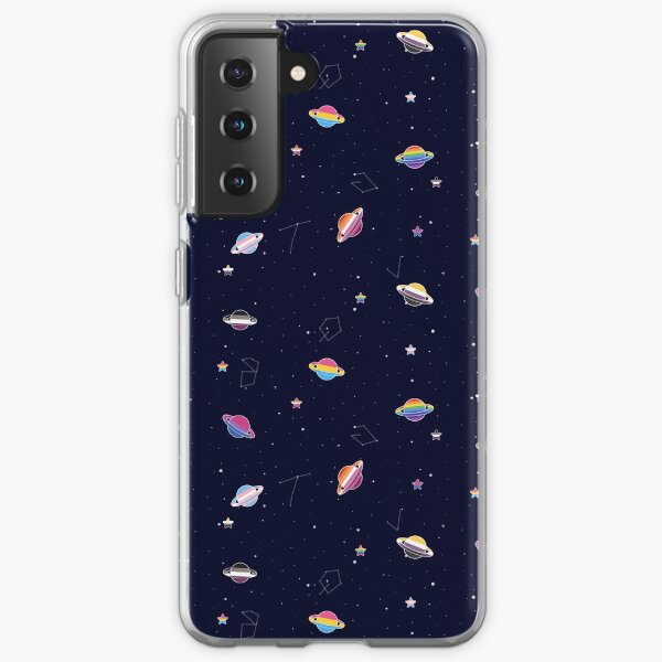 LGBTQ Pride Planets & Stars in Space Pattern Samsung Galaxy Soft Case