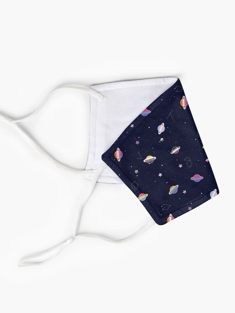 Alternate view of LGBTQ Pride Planets & Stars in Space Pattern Mask