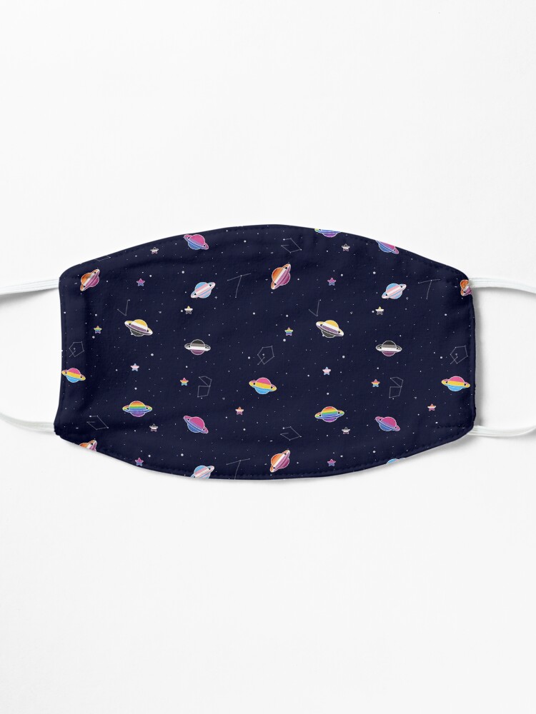 Alternate view of LGBTQ Pride Planets & Stars in Space Pattern Mask