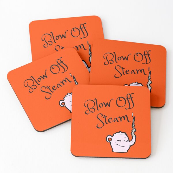Item preview, Blow Off Steam on Bold and Fiery Orange Background designed and sold by Amalzaki.