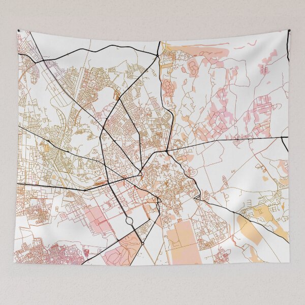 Item preview, Marrakesh Morocco Watercolor Street Map Color designed and sold by IvonDesign.