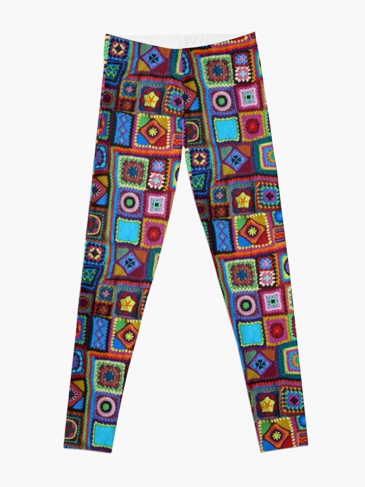 Kaleidoscope Classic Granny Square Crochet Print Leggings