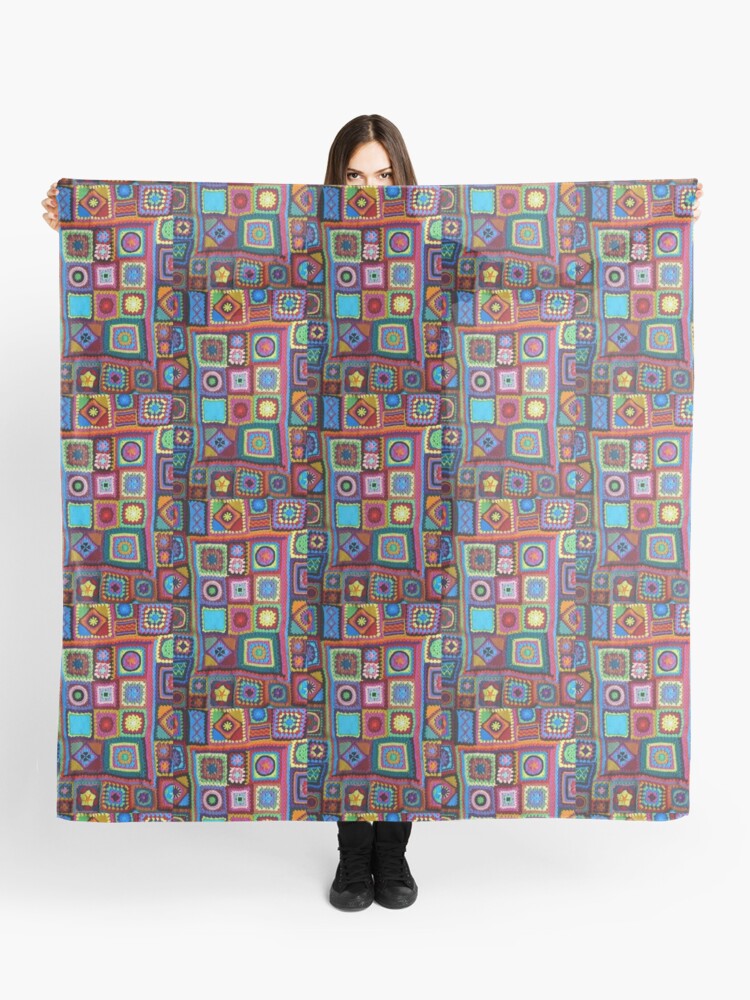 rectangle granny square scarf