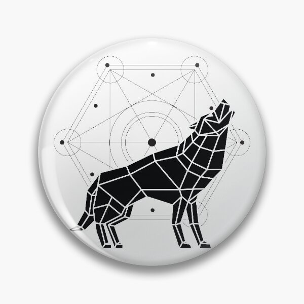 Item preview, MINIMAL howling wolf sacred geometry  designed and sold by Ienso.