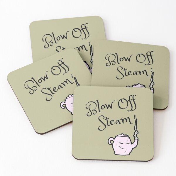 Item preview, Blow Off Steam on A Neutral, Olive-based Green Background designed and sold by Amalzaki.