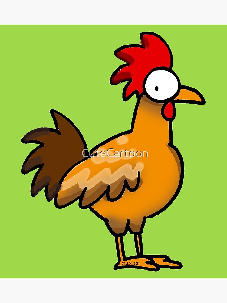 Tarjetas de felicitación «Dibujos animados de pollo gallo granja» de  CuteCartoon | Redbubble