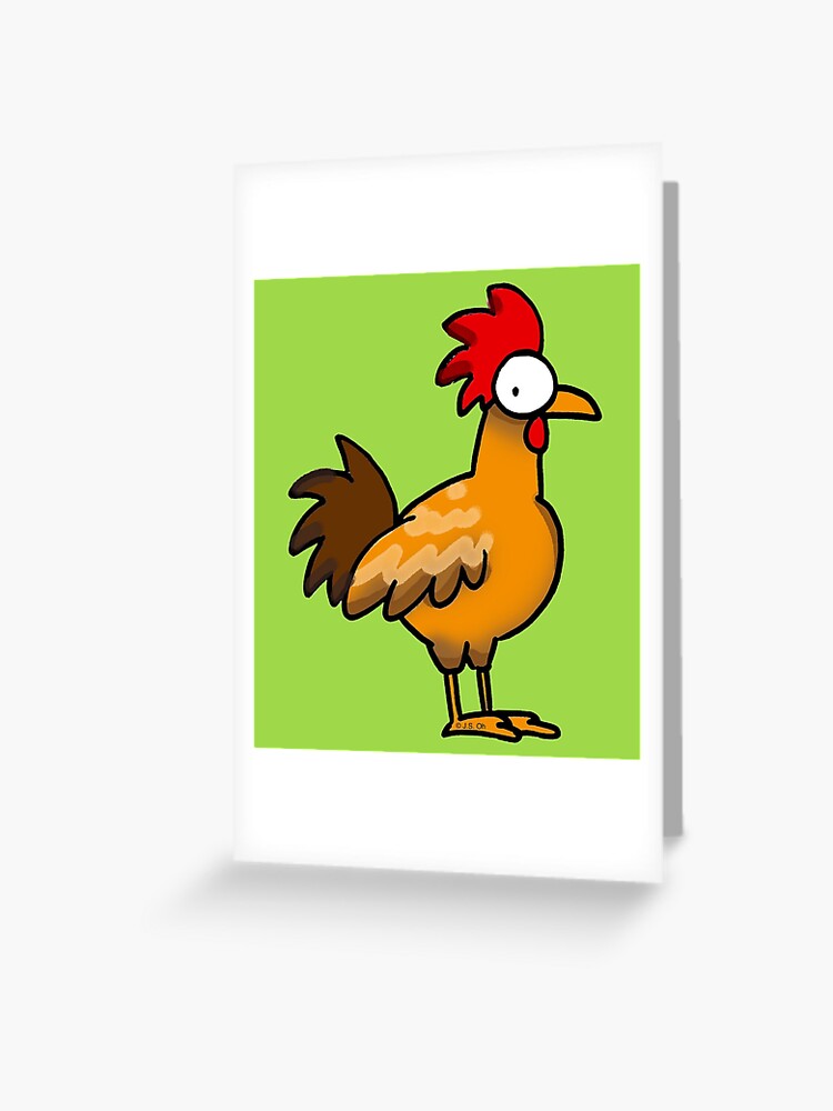 Tarjetas de felicitación «Dibujos animados de pollo gallo granja» de  CuteCartoon | Redbubble