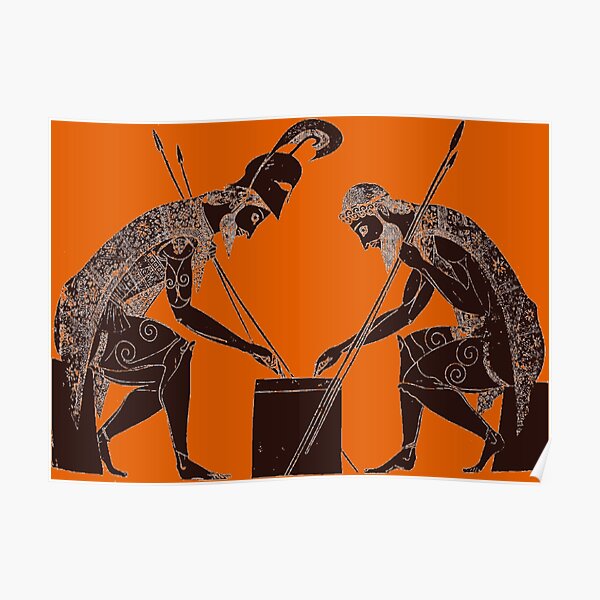 Achilles and Ajax playing a game of dice Poster