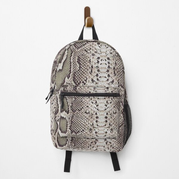 snakeskin print backpack