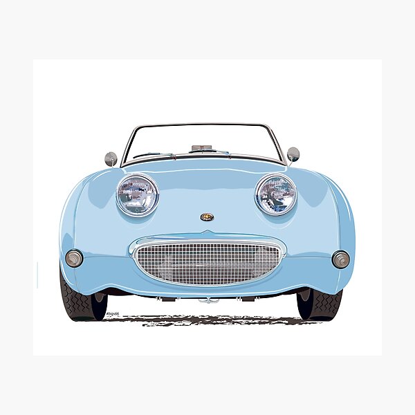 Speedwell Blue Frogeye/Bugeye Sprite, the great little Austin Healey Photographic Print