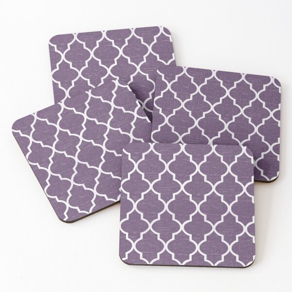 Item preview, Dark Imperial Purple white quatrefoil designed and sold by coverinlove.