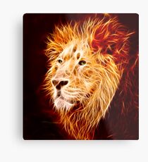 Fiery Lion Metal Print