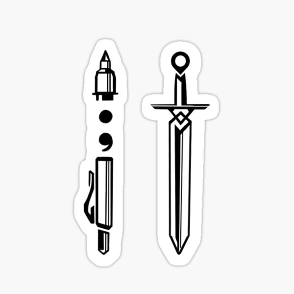 Item preview, the pen is mightier than the sword  designed and sold by asliverofsun.