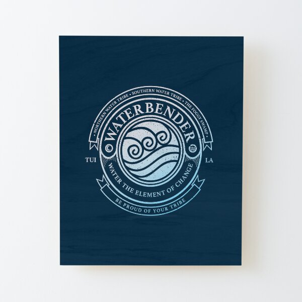 ATLA Waterbender Symbol: Avatar The Last Airbender Inspired-Design Wood Mounted Print
