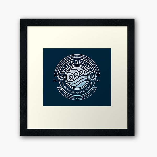 ATLA Waterbender Symbol: Avatar The Last Airbender Inspired-Design Framed Art Print