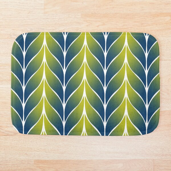 Item preview, Green Blue Leaf Tile Pattern designed and sold by Looly Elzayat.