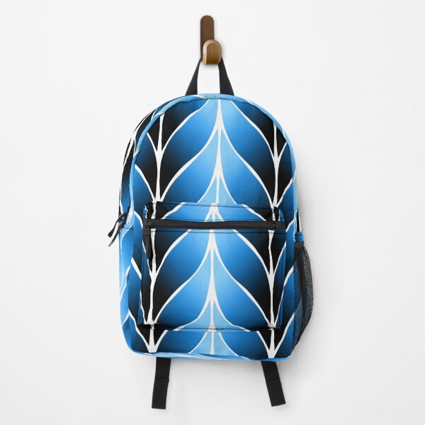 Item preview, Blue Black Leaf Tile Pattern designed and sold by Looly Elzayat.
