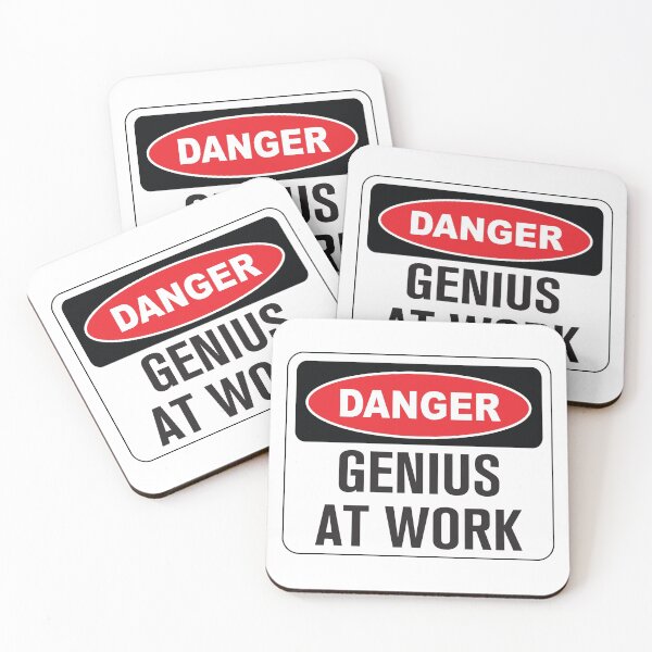 Item preview, Funny Danger Warning Genius At Work designed and sold by Rott515.