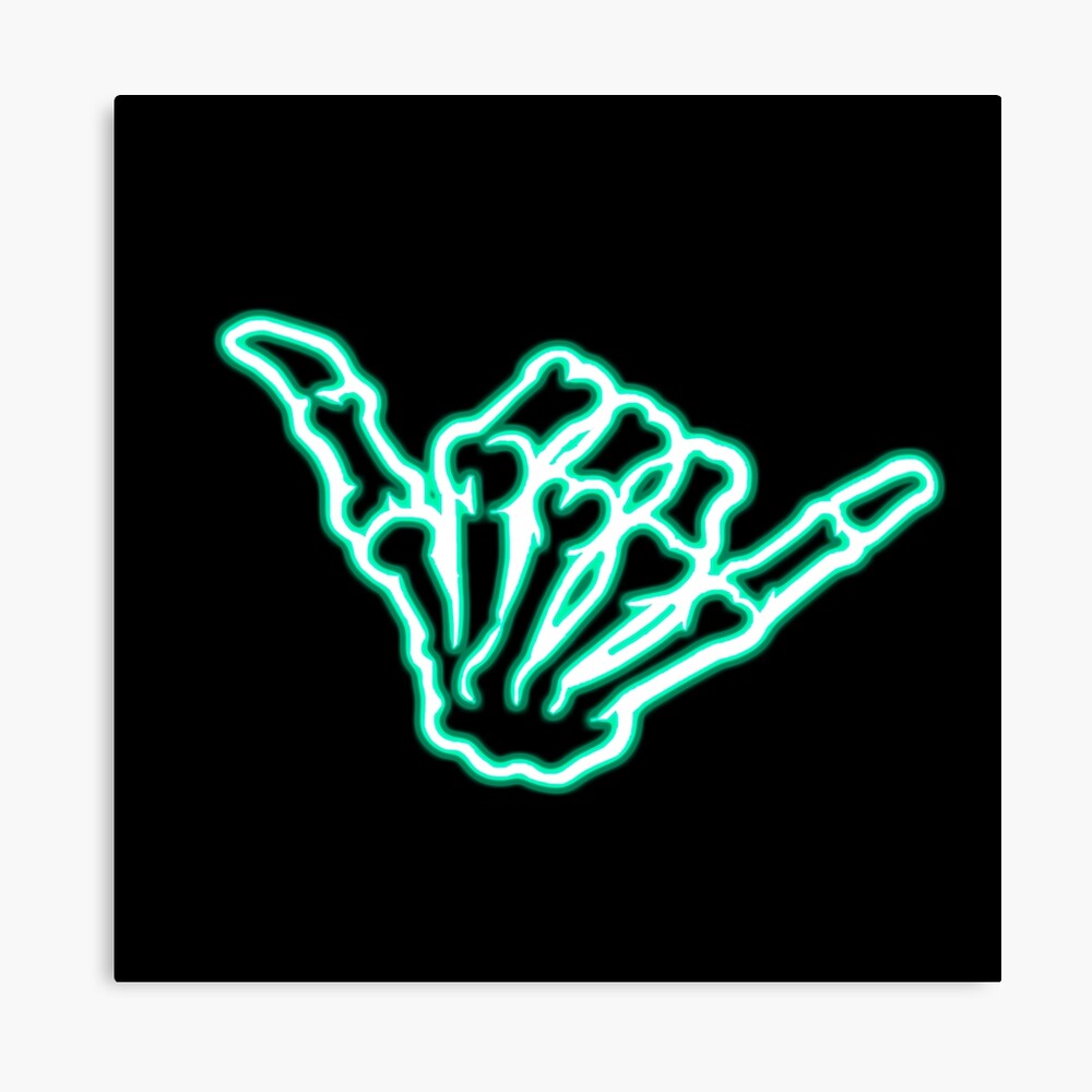 skeleton hand neon sign