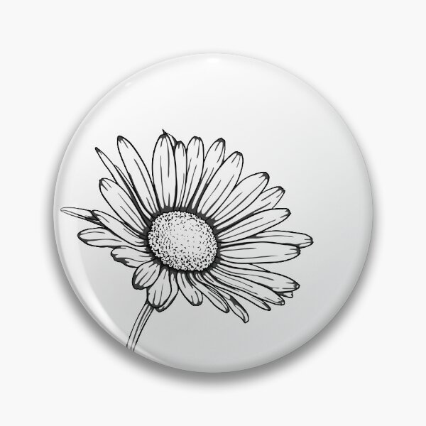 Item preview, beautiful monochrome, black and white daisy flower isolated. designed and sold by Yevheniia Hulinska.