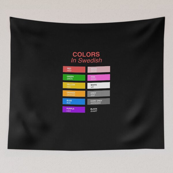 Item preview, Swedish Colors - Colors in Swedish designed and sold by HiddenVerb.
